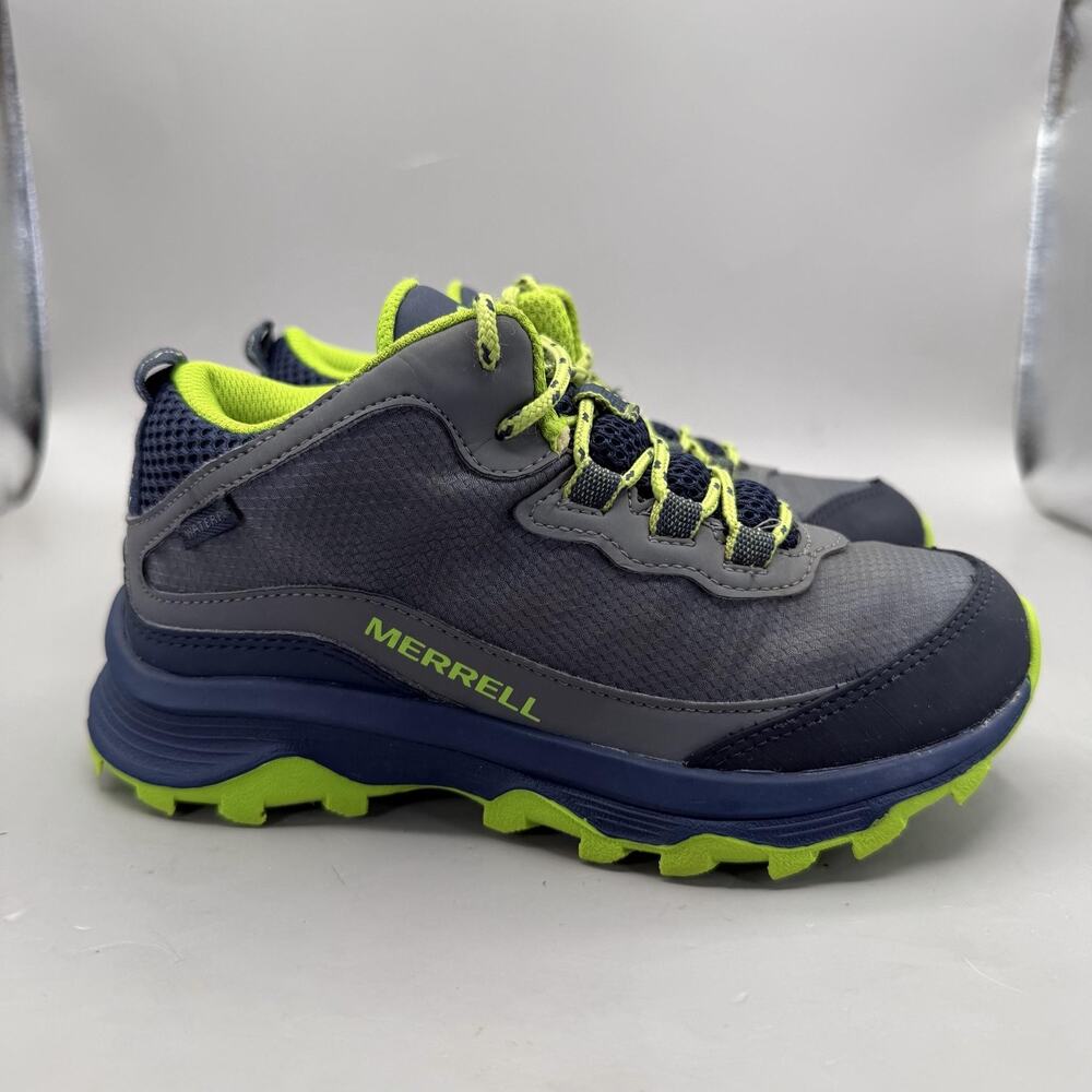 Merrell Moab Speed Waterproof Hiking Shoes Kids Size 1 Gray Trail Sneakers